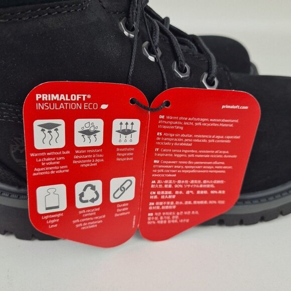 Timberland 6 In Classic Boot Nubuck Black LITTLE KIDS Waterproof - Picture 7 of 11